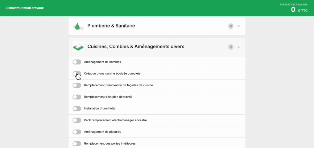 Simulateur Travaux